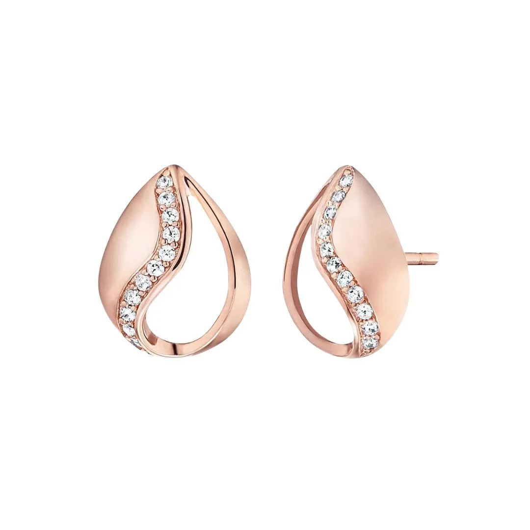 Engelsrufer Rose Gold Cubic Zirconia Tear Stud Earrings