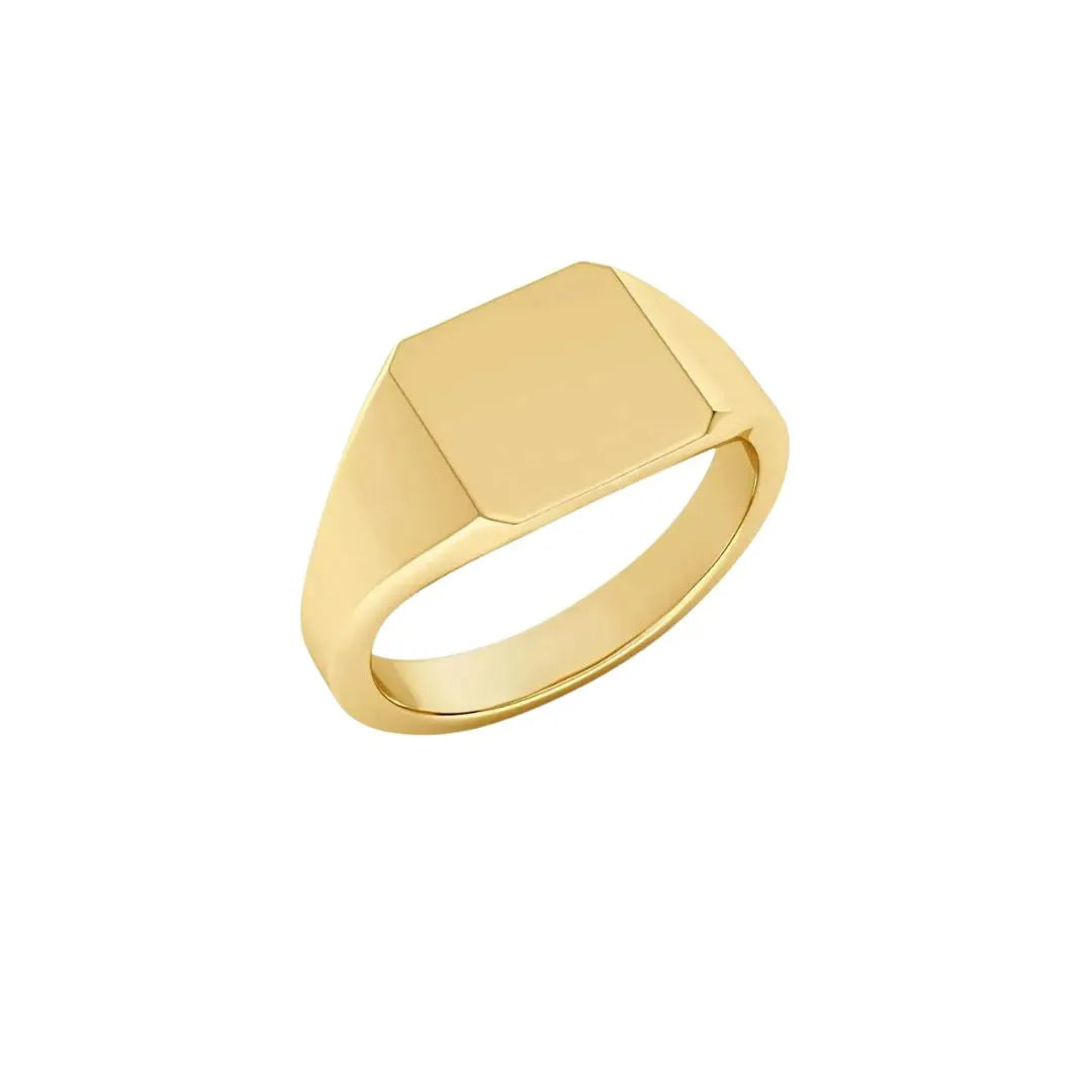 Emerald Shaped Petite Signet Ring