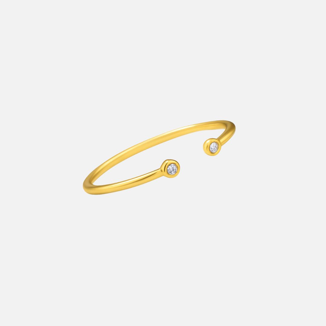 Gold Plated Copper Ring with Zircon Accents