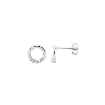 Ellani Sterling Silver Cubic Zirconia Stud Earrings
