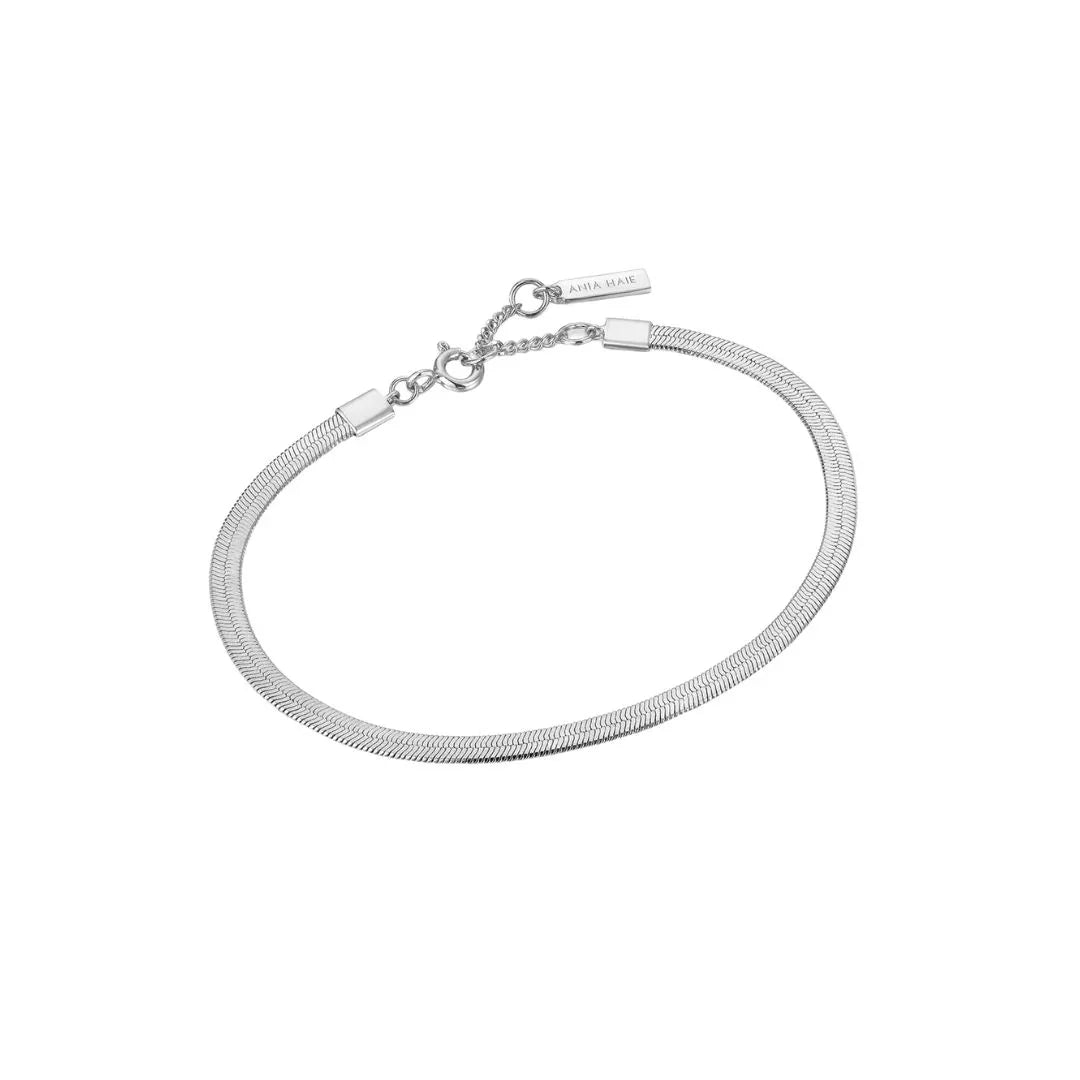 Ania Haie Silver Flat Snake Chain Bracelet