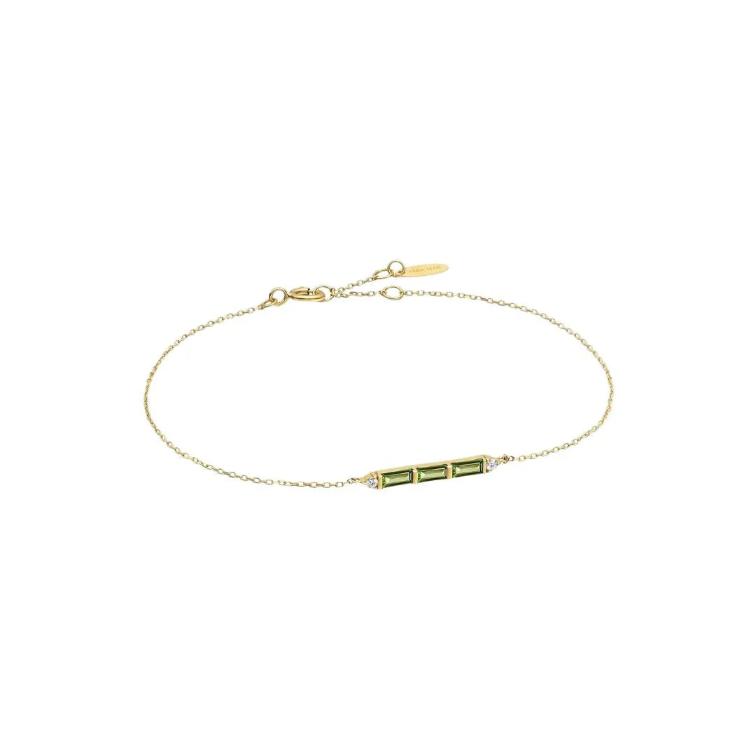 Ania Haie 14kt Gold Tourmaline and White Sapphire Bar Bracelet