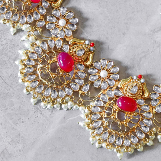 Vibrant Floral Traditional Necklace Set - Begum