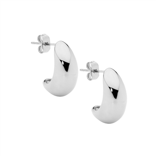 Ellani Stainless Steel Teardrop Earrings W/ Rose Gold Ip Plate