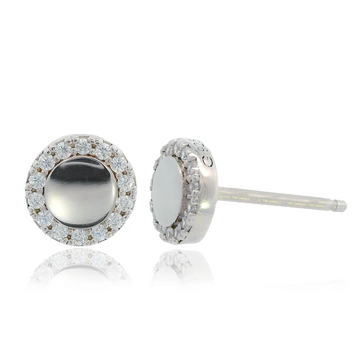 Chic Noel High Shine Stud Earrings Silver