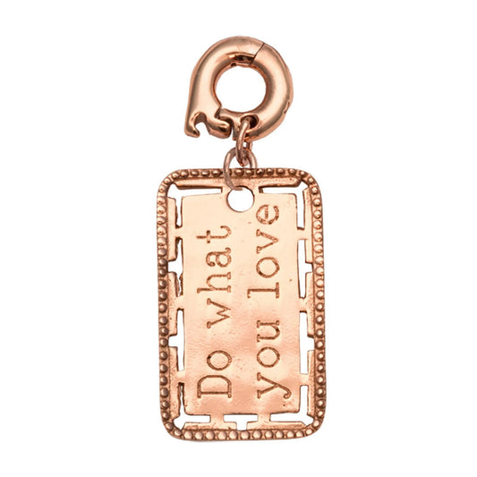 Nikki Lissoni Rose Gold Plated 'Do 'What You Love' 25mm Charm