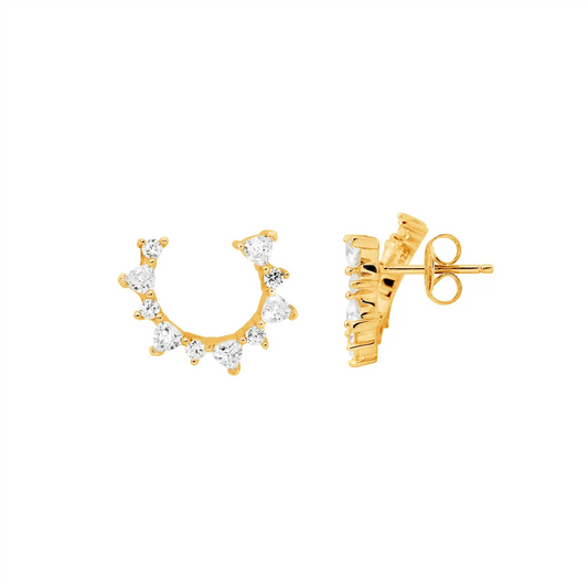 Ellani Trillion & Round Open Circle Earrings