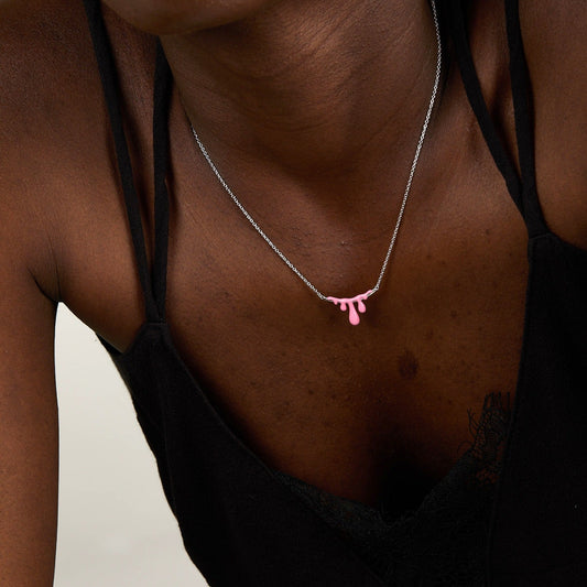 Gelato Silver Necklace -Raspberry