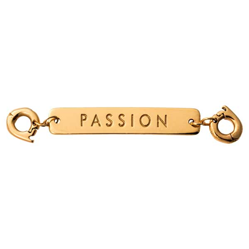 Nikki Lissoni Gold Plated Passion 40x7mm Two lock Tag Charm