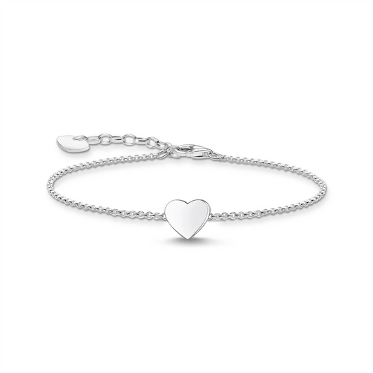 Engravable Heart Silver Bracelet