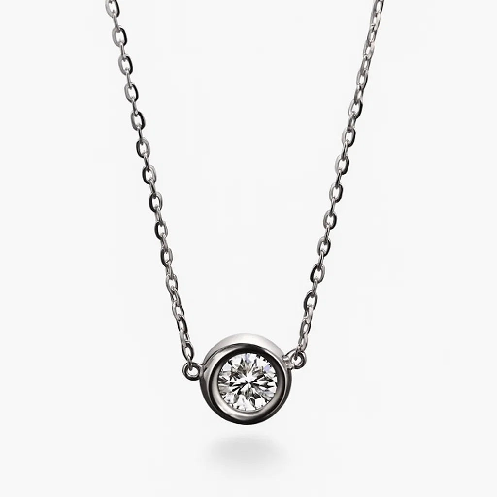 Round Zircon Pendant Choker Necklace