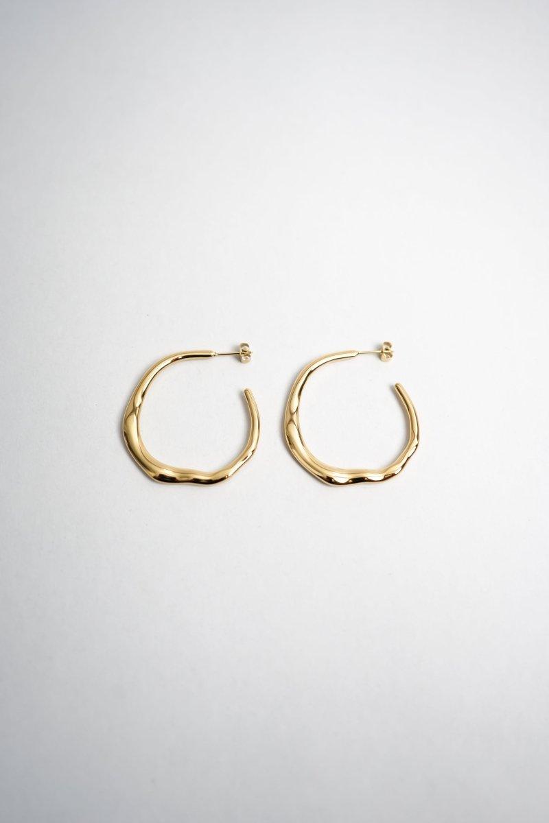 Asymmetrical Gold Hoop Earrings - Begum