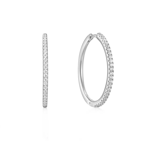 Ania Haie Silver Glam Cubic Zirconia Hoops