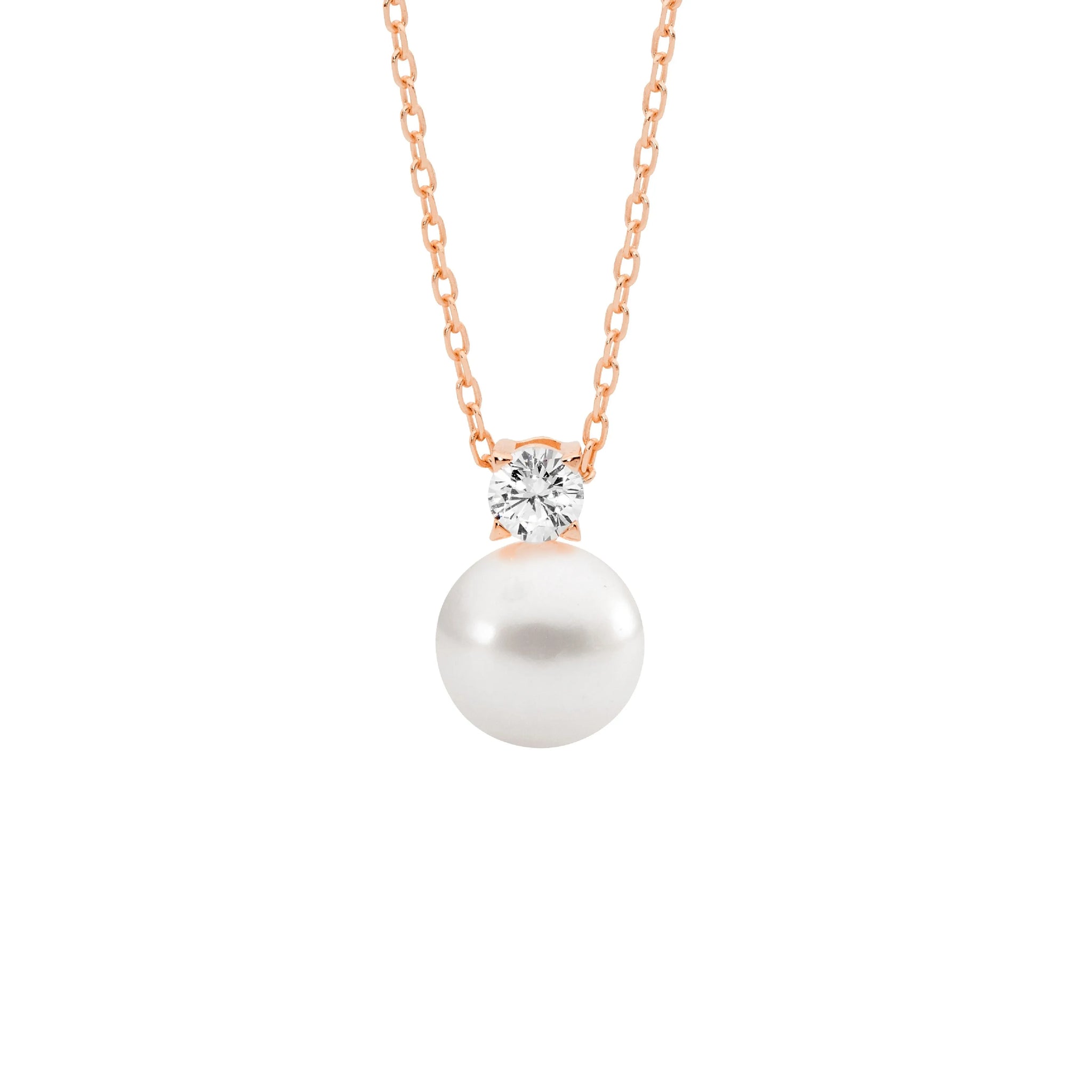 Gold Freshwater Pearl with Claw Set CZ