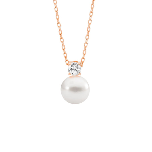 Gold Freshwater Pearl with Claw Set CZ