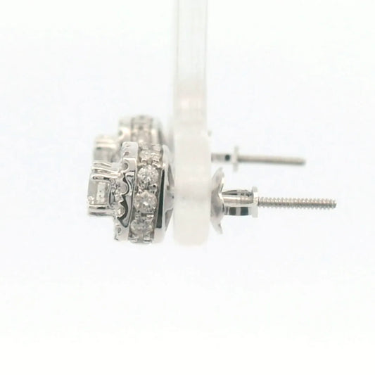 9CT W/GOLD DIA SETTDW 1.00CT Dia CLUSTER EAR RINGS