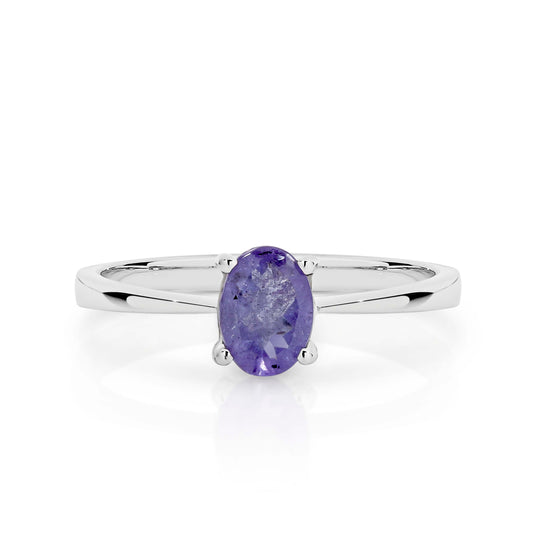 Sterling Silver Tanzanite Oval Ring