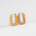 Bold Rectangular Gold Hoop Earrings - Begum