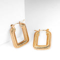 Bold Rectangular Gold Hoop Earrings - Begum