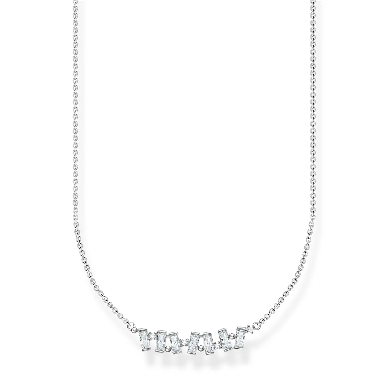 Baguette Cut Zirconia Stones Necklace
