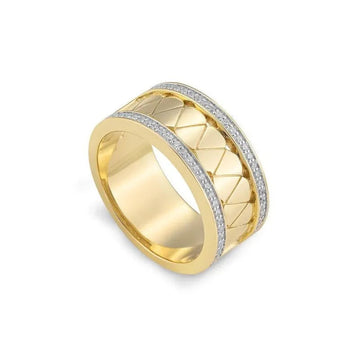 Diamond Band RIng Set in Yellow Gold
