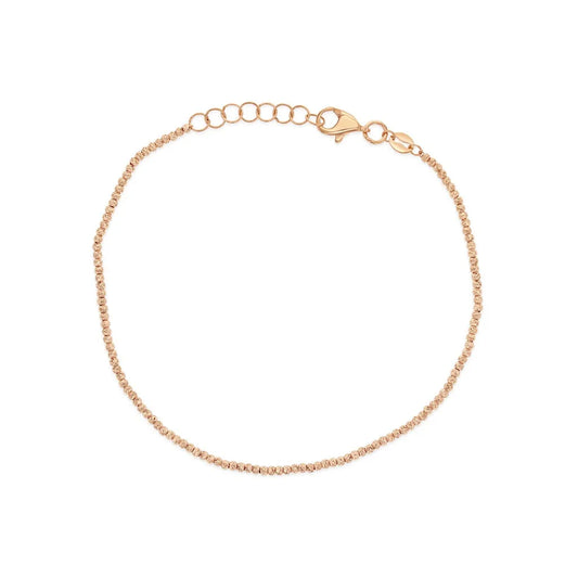 Diamond Cut Beads on Chain Bracelet in Rose Gold