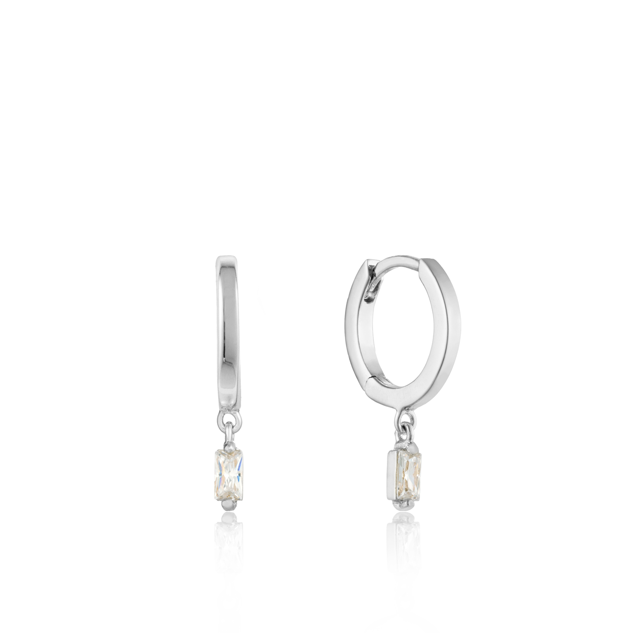 Ania Haie Silver Glow Huggie Hoops