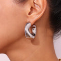 Chunky Gold & Silver Thick Hoop Earrings - Trendy Unisex Statement Earrings - Begum