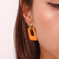 Colorful Geometric Drop Earrings - Trendy Gold Fashion Accessories - Begum