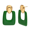 Colorful Geometric Drop Earrings - Trendy Gold Fashion Accessories - Begum