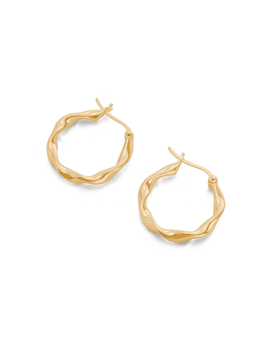 Kirstin Ash Wave Hoops Gold Plated