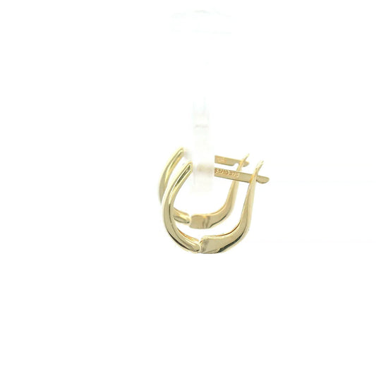 Hollow U-Shaped Hoop Earrings in Bonded Yellow Gold and Sterling Silver