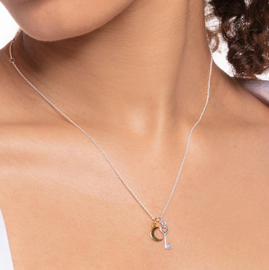 Thomas Sabo Gold Plated Charming Moon Necklace 38-45cm