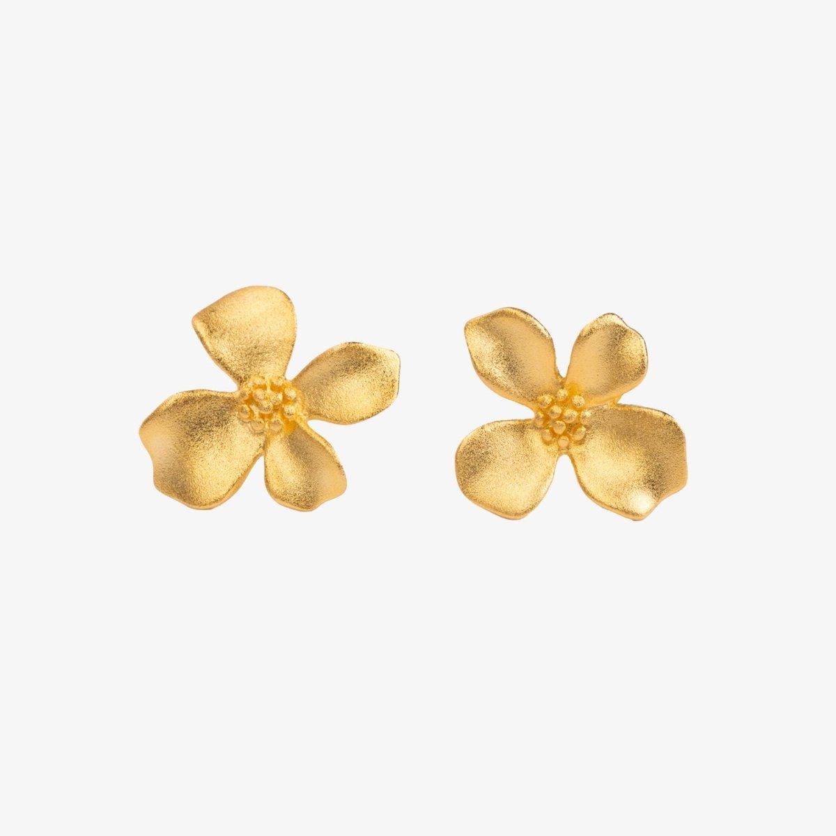 Delicate Gold Flower Stud Earrings | Fine Jewelry Perth - Begum