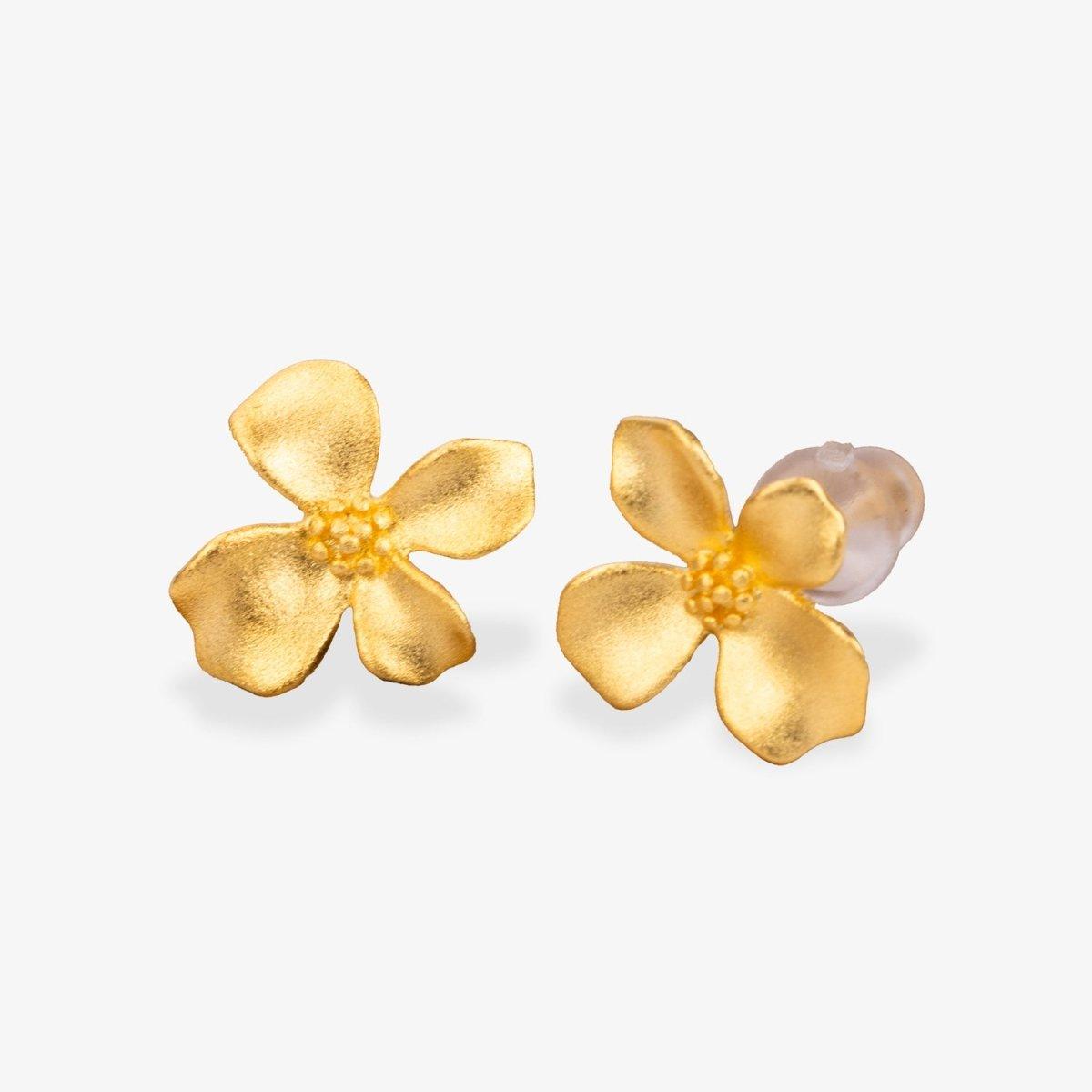 Delicate Gold Flower Stud Earrings | Fine Jewelry Perth - Begum