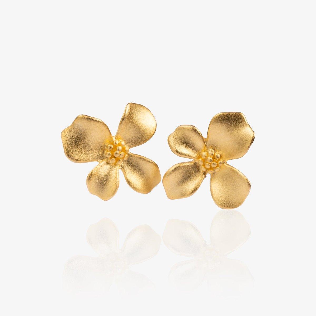 Delicate Gold Flower Stud Earrings | Fine Jewelry Perth - Begum