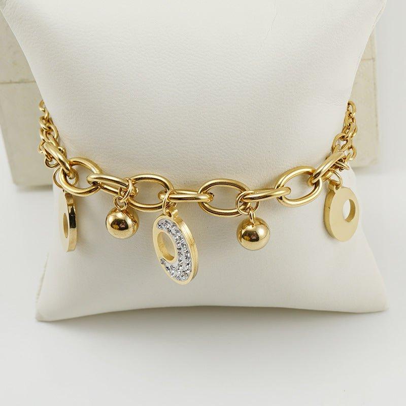 Delicate Gold Heart Charm Bracelet with Cubic Zirconia - Begum