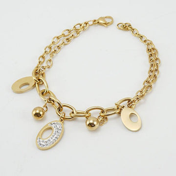 Delicate Gold Heart Charm Bracelet with Cubic Zirconia - Begum