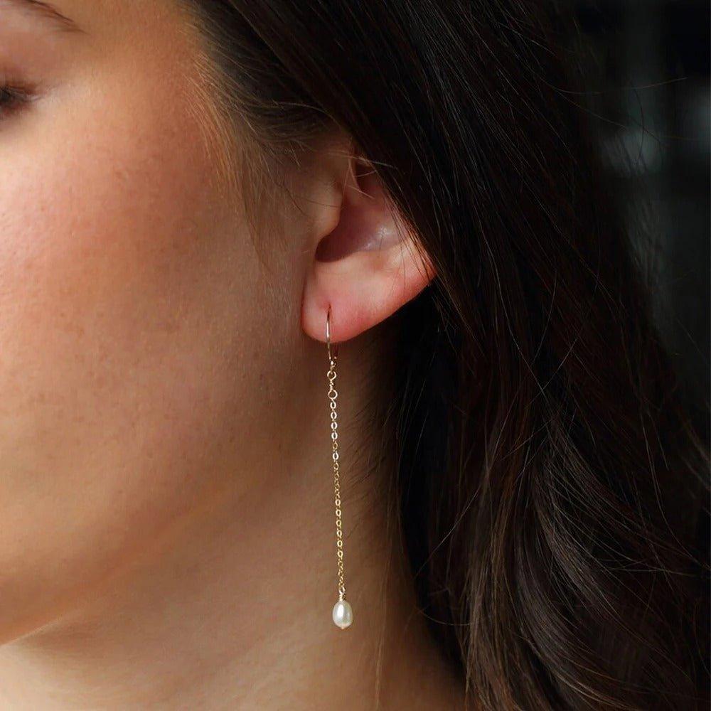 Delicate Pearl Drop Earrings - Begum