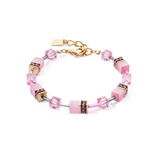 Coeur De Lion Geocube® Iconic Mono Gold-Pink Bracelet