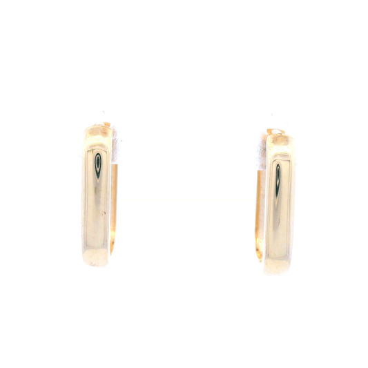 Paperclip 12mm Rectangle Huggie in 9 Carat Yellow Gold
