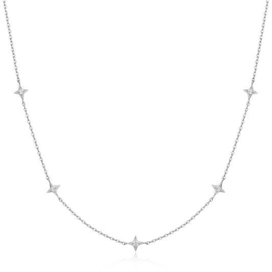 Ania Haie Silver Stars Station Necklace