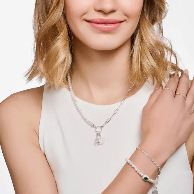 Thomas Sabo Charmista White Zirconia Letter R Charm Pendant