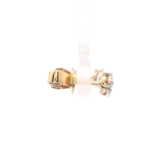9ct Yellow Gold Diamond Cluster Earrings. TDW 0.15ct. G/H P1. - SJ6030