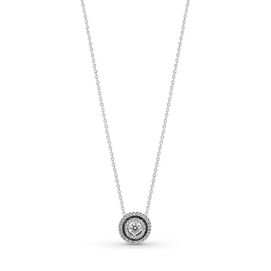 Sterling silver collier with clear cubic zirconia