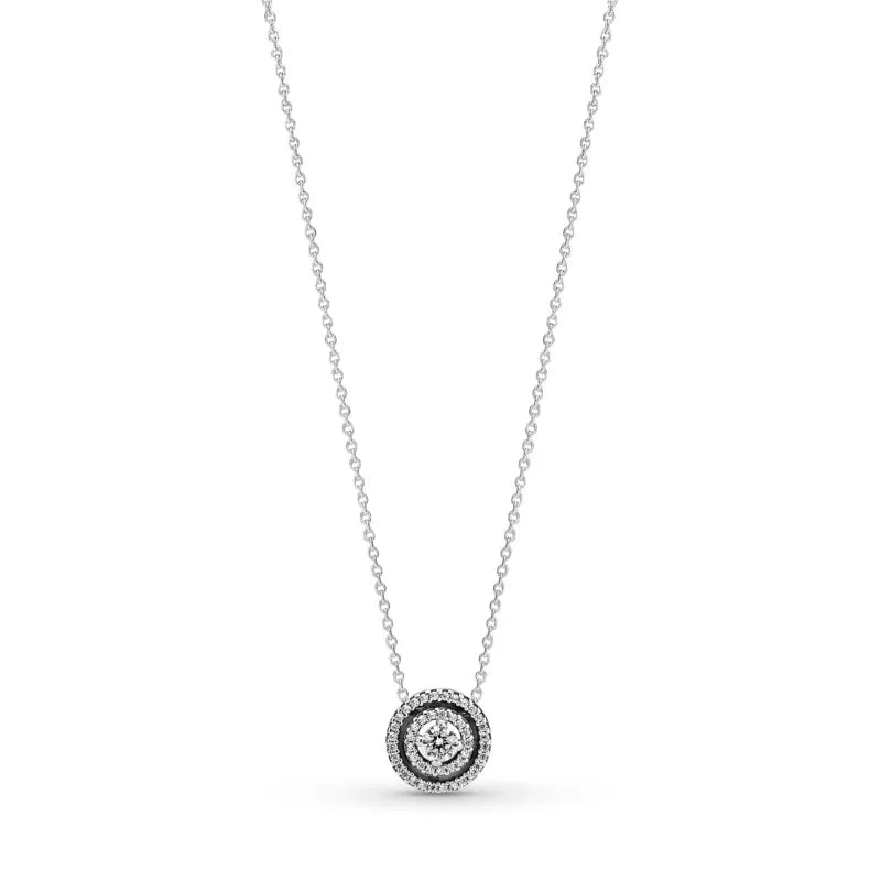 Sterling silver collier with clear cubic zirconia