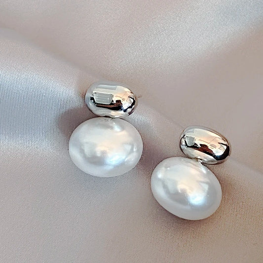 Asymmetrical Pearl Drop Earrings