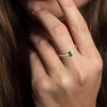 Elegant Emerald Green Stainless Steel Ring – 14K Gold Plated with PVD Finish - Begum