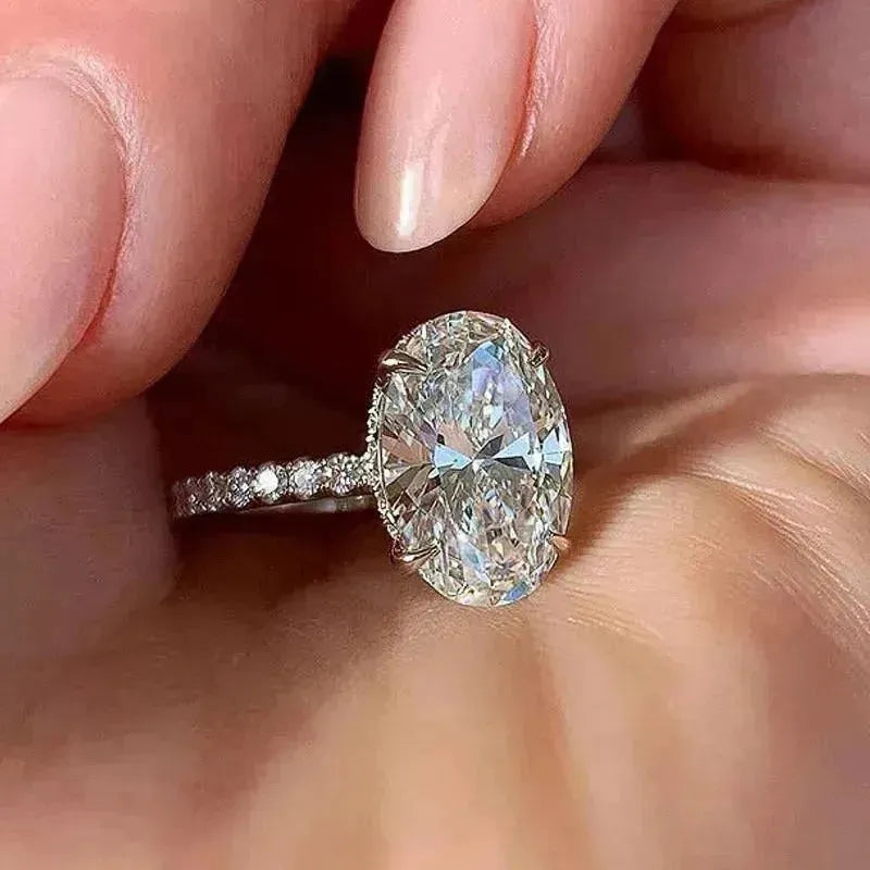 Moissanite Hidden Halo Ring - Begum