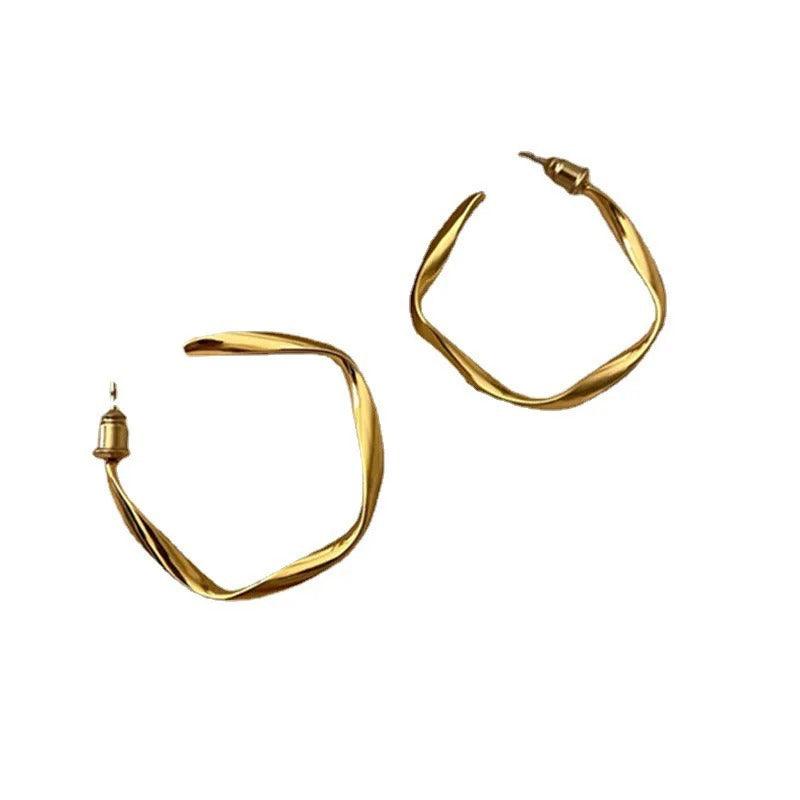 Twisted Square Hoop Earrings - Begum